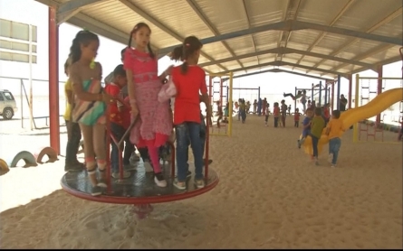 Syrian refugees celebrate Eid al-Fitr at the Zaatari Camp in Jordan